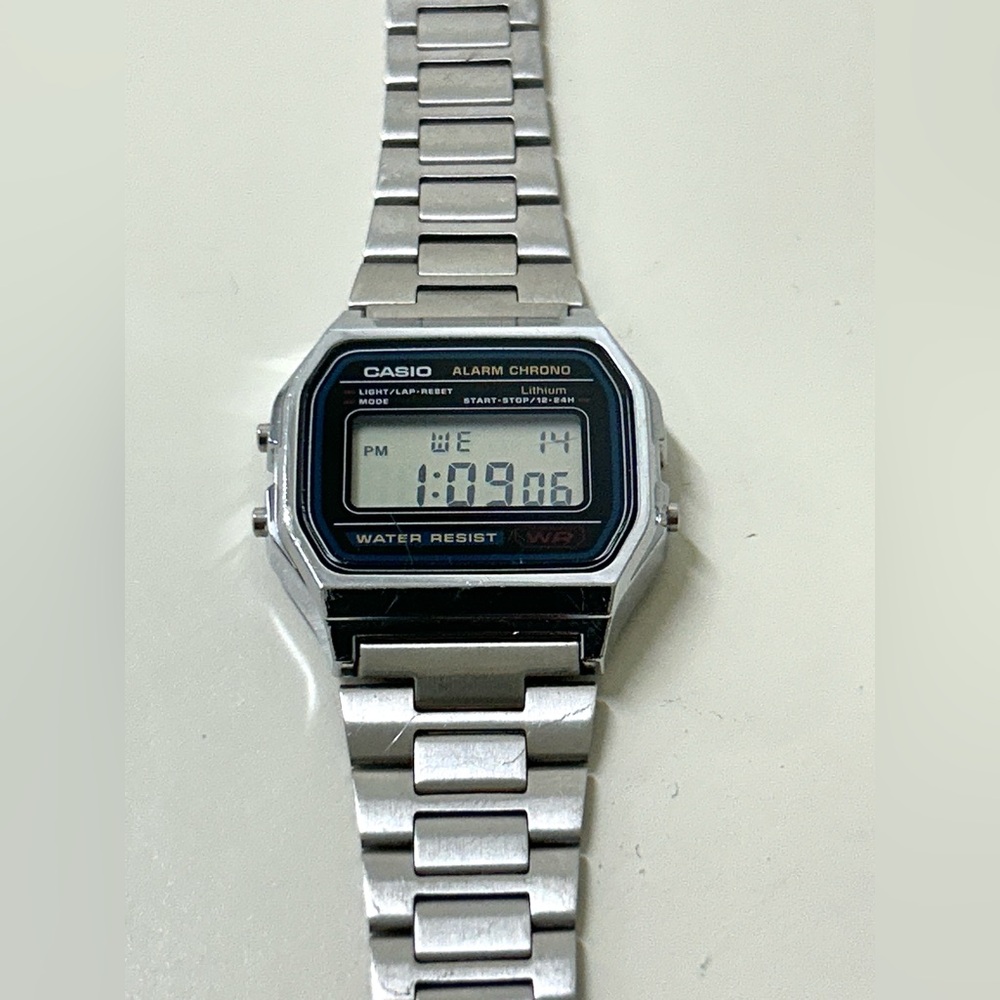 Vtg Casio A158W Stainless Steel Water Resistant Digital Watch - Picture 12 of 16